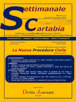 cover image of SETTIMANALE CARTABIA n. 11--Venerdì 23.6.2023